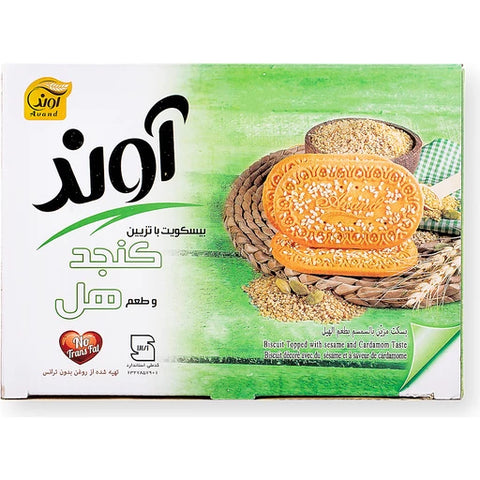 بیسکویت آوند 808 کنجدی هل کنجد و هل 580 گرم